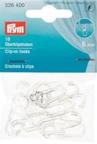 Prym 526400 Überklipshaken transparent, new plastic, 6 mm, 10 Stück Prym 526400 Überklipshaken transparent, new plastic, 6 mm, 10 Stück von Prym