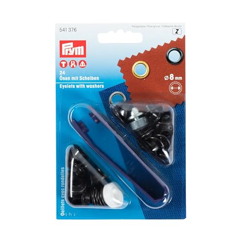Prym 541376 Ösen und Scheiben Messing 8,0 mm brüniert, Metal, 8 mm Prym 541376 Ösen und Scheiben Messing 8,0 mm brüniert, Metal, 8 mm von Prym