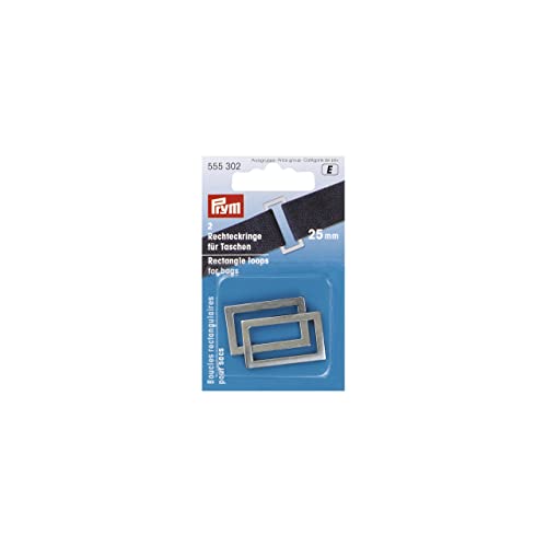 Prym Rechteck Schlaufen für Taschen und Träger, Metall, antik Silber, 25 mm, 2-teilig Prym Rechteck Schlaufen für Taschen und Träger, Metall, antik Silber, 25 mm, 2-teilig von Prym