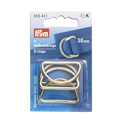 Prym 555411 30 mm New Gold Halbrundringe, Zinklegierung von Prym