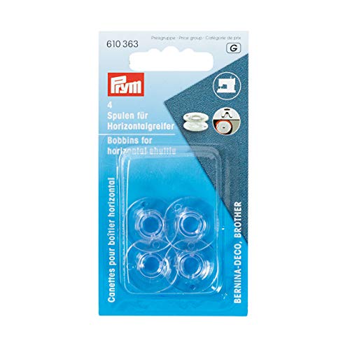 Prym 610363 Nähmaschinenspulen, Horizontalgreifer, 21,2mm, Plastik, transparent, 21,2 mm von Prym