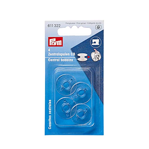 Prym 611322 Nähmaschinenspulen, CB-Greifer, 20,5mm, transparent, 19mm von Prym