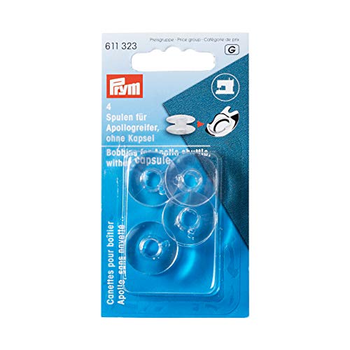 Prym 611323 Nähmaschinenspulen für Apollogreifer, transparent, 19mm von Prym