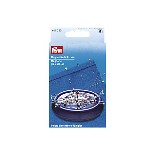 Prym 611330 Magnet-Nadelkissen, Blau – Praktisches Nadelkissen aus Kunststoff & Metall, 14 x 8 x 3 cm – Magnetisch für sicheres Aufbewahren & einfaches Aufnehmen von Stecknadeln von Prym