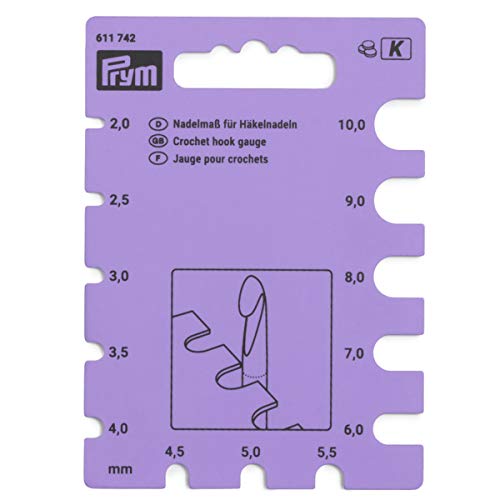 Prym 611.742 Crochet Hook Gauge, Kunststoff, violett, One Size von Prym