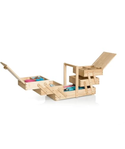 Prym 612548 Nähkasten/Nähkorb aus hellem Holz, L, Beige, Braun von Prym