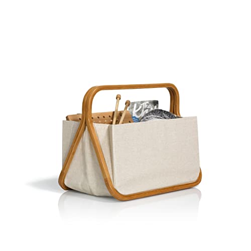 Prym - Prym Segeltuch und Bambus (45x27x37cm) Naturbeige Farbe Design Falten und Korb speichern - 1 Stück Prym - Prym Segeltuch und Bambus (45x27x37cm) Naturbeige Farbe Design Falten und Korb speichern - 1 Stück von Prym