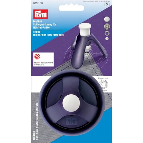 Prym Tripod Tool for Non-sew Fasteners 1 pc 673130 Dreifuss Schlagwerkzeug für Nähfrei, Kunststoff, pflaumenblau, One Size von Prym