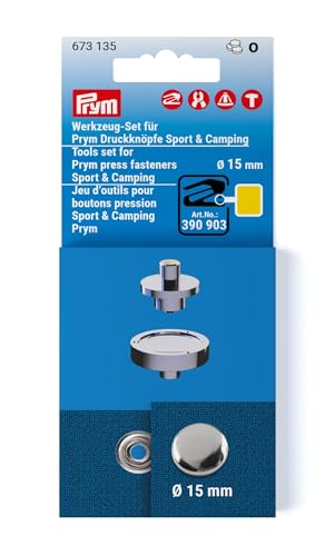 Prym 673135 Werkzeug Druckknöpfe Sport & Camping, 15 mm Set, gelb, One Size von Prym