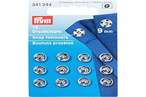 Prym Snap Fasteners, Brass, Silber, 34124 9 mm von Prym