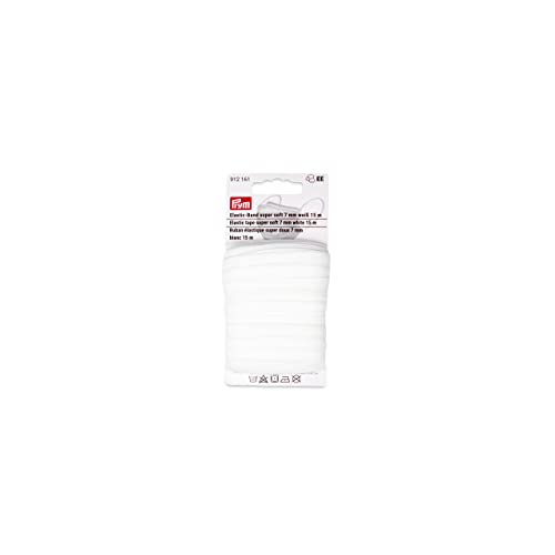 Prym 912161 Elastic super soft, elastisches, superweiches Band, 7mm x 15m, weiß, 65% Polyester 35% Elasthan, 7 mm Prym 912161 Elastic super soft, elastisches, superweiches Band, 7mm x 15m, weiß, 65% Polyester 35% Elasthan, 7 mm von Prym