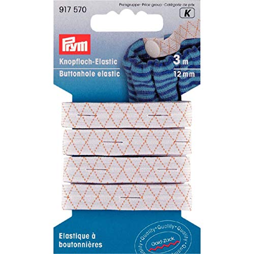 Prym 917570 Knopfloch-Elastic, weiß, 12 mm x 3m von Prym