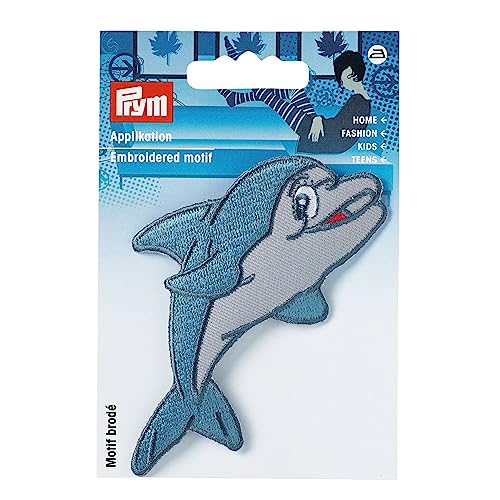 Prym 925246 Applikation Delphin, Polyester, blau, 56 x 110 mm von Prym