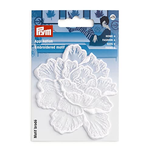 Prym 926704 Applikation Blume festlich weiß Stickerei von Prym