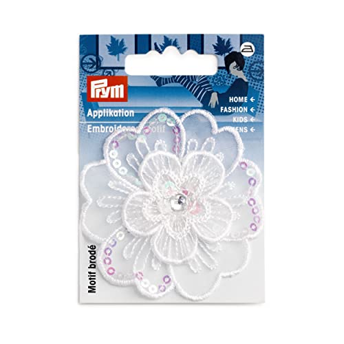 Prym 926706 Applikation Blume festlich weiß Pailletten Prym 926706 Applikation Blume festlich weiß Pailletten von Prym