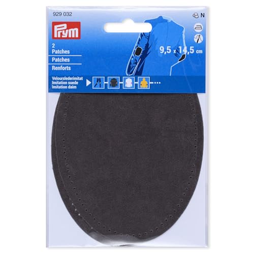Prym 929032 Patches Velourslederimitat, aufbügelbar, 9,5 x 14,5 cm, mittelgrau Prym 929032 Patches Velourslederimitat, aufbügelbar, 9,5 x 14,5 cm, mittelgrau von Prym