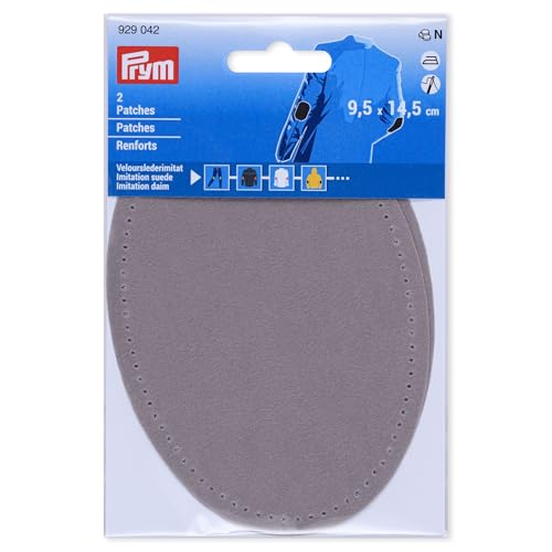 Prym 929042 Patches Velourslederimitat, aufbügelbar, 9,5 x 14,5 cm, hellgrau Prym 929042 Patches Velourslederimitat, aufbügelbar, 9,5 x 14,5 cm, hellgrau von Prym