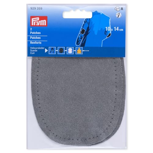 Prym 929359 Patches Veloursleder, zum Aufnähen, 10 x 14cm, grau Prym 929359 Patches Veloursleder, zum Aufnähen, 10 x 14cm, grau von Prym