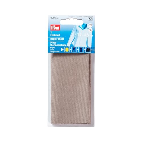 Prym 929521 Flickstoff Köper (bügeln) 12 x 45 cm grau von Prym