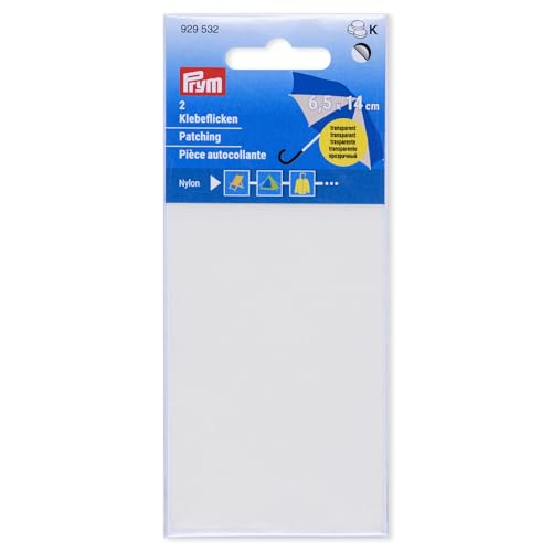 Prym 929532 Klebeflicken Nylon, 2 Stück, 6,5 x 14cm, transparent Prym 929532 Klebeflicken Nylon, 2 Stück, 6,5 x 14cm, transparent von Prym