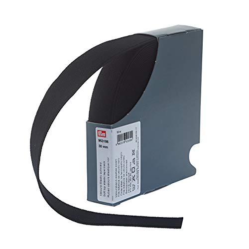 Prym 953186 Velour-Elastic 30 mm schwarz, 51% PES 33% ED 16% PA von Prym