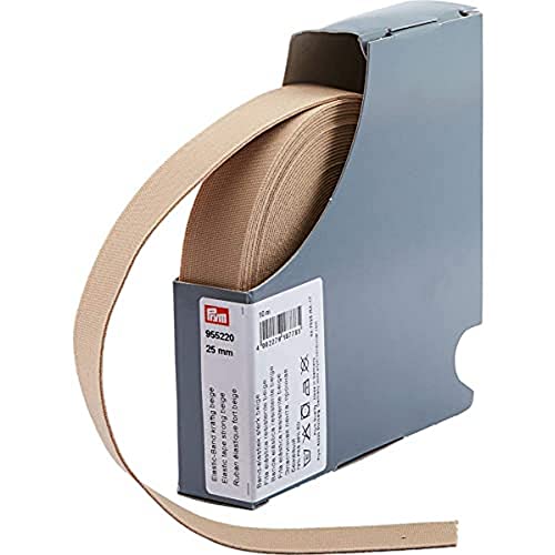 Prym 955220 Elastic-Band kräftig 25 mm beige, 72Prozent PES 28Prozent ED von Prym