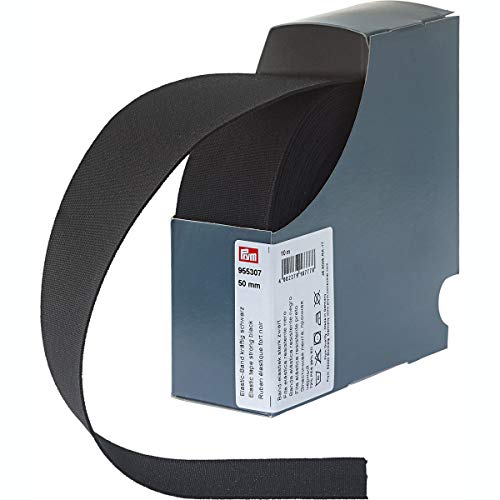 Prym 955307 Elastic-Band kräftig 50 mm schwarz, 72 Prozent PES 28 Prozent ED von Prym