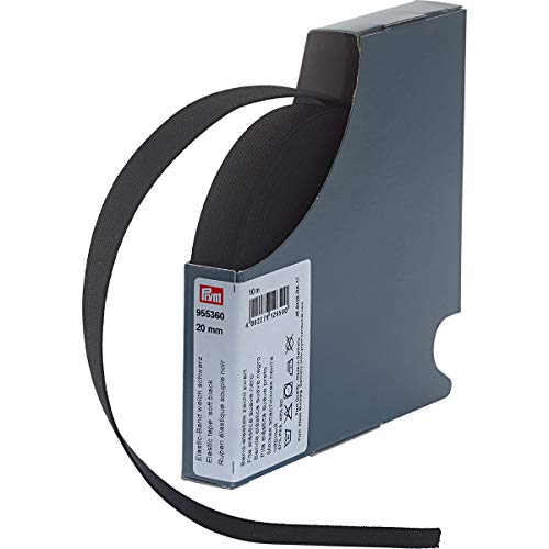 Prym 955360 Elastic-Band weich 20 mm schwarz, 57 Prozent PES 43 Prozent ED von Prym