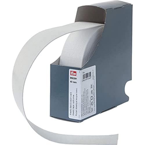 Prym 955391 Elastic-Band weich 40 mm weiß, 57 Prozent PES 43 Prozent ED von Prym