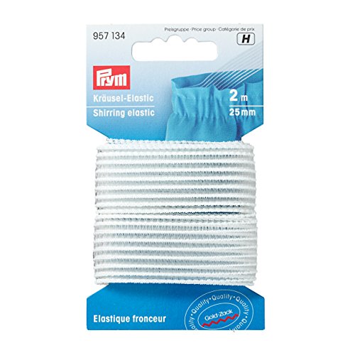 Prym 957134 Kräusel-Elastic 25 mm weiß 2m-Karte Prym 957134 Kräusel-Elastic 25 mm weiß 2m-Karte von Prym