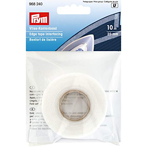 Prym 968240 Vlies-Kantenband zum Aufbügeln, 20mm, weiß, 10 m Prym 968240 Vlies-Kantenband zum Aufbügeln, 20mm, weiß, 10 m von Prym
