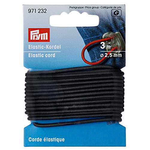 Prym 971232 Elastic-Kordel, grau, 60% ED 40% PES, Ø 2,5 mm | 3 m von Prym