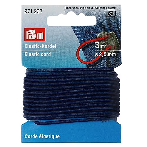 Prym 971237 Elastic-Kordel, marine, 60% ED 40% PES, Ø 2,5 mm | 3 m von Prym