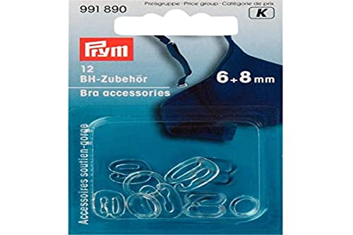 Prym 991.890 BH-Zubehör, Multi, 6+8mm, KST, transparent, 12 Stück von Prym