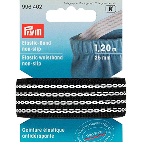 Prym 25 mm schwarz 996402 Elastic-Bund Non Slip, Elastodien: 53% von Prym