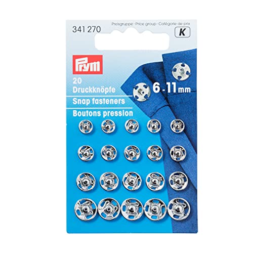 Prym Annäh-Druckknöpfe, silberfarbig, 6-11 mm von Prym