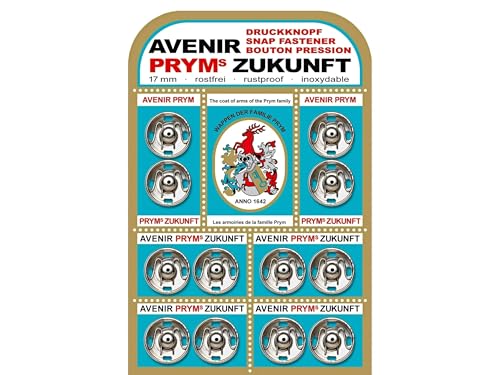 Prym 341220 Annäh-Druckknöpfe MS 17 mm silberfarbig von Prym