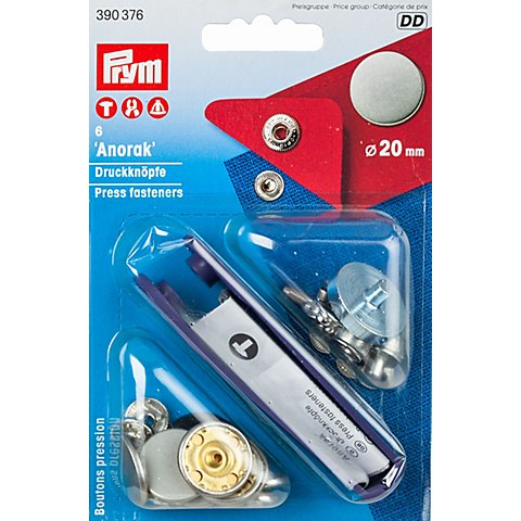 Prym Anorak-Druckknöpfe, matt alteisen, Größe: 20 mm Ø, Inhalt: 6 Stück Prym Anorak-Druckknöpfe, matt alteisen, Größe: 20 mm Ø, Inhalt: 6 Stück von Prym