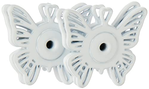 Prym Druckknöpfe zum Aufnähen Butterfly 25 mm, Plastic, weiß, 9.3 x 4.9 x 0.5 cm von Prym
