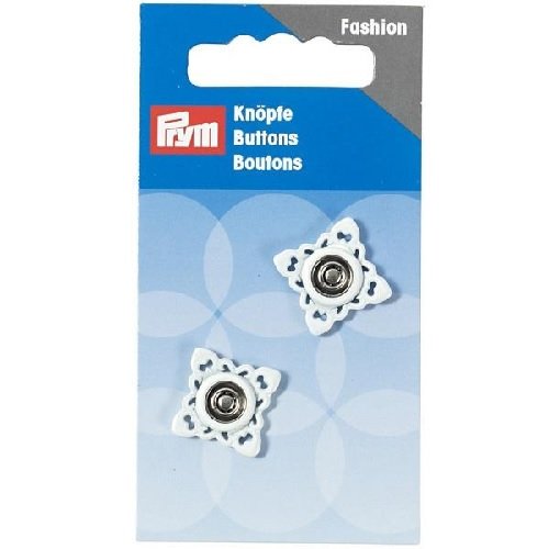 Prym 341934 Annäh-Druckknöpfe quadratisch 21 mm weiß von Prym