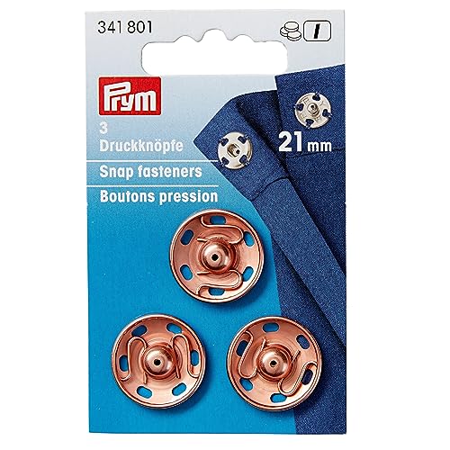 Prym 341801 Annähdruckknopf MS 21 mm roségold, Gold von Prym