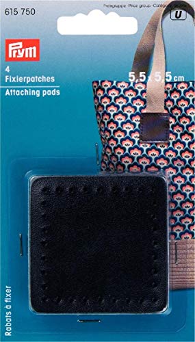 Prym Befestigung Pads für Tasche Griffe Mischgewebe, Polyester, Schwarz, 5,5 x 5,5 cm, 4-teilig von Prym