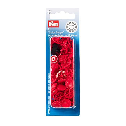 Prym Blumen Form Nähfrei colorsnaps Druckknöpfe, Kunststoff, rot, 13.6 mm, Glasschmuck von Prym