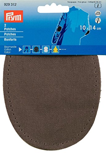 Prym Cotton Patch, Grey, 14 x 10 cm, grau, 2 Stück von Prym