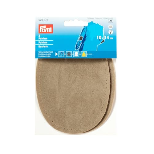 Prym Wildlederimitat zum Aufbügeln/Aufnähen 14x10cm Stein, Wildleder, Beige, 2 von Prym