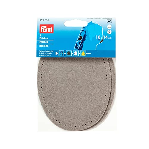 Prym 929381 Aufnäher Wildlederimitat zum Aufbügeln, 10 x 14 cm, hellgrau, Wildleder Leder, grau, 14 x 10 cm, 2 Stück, 2 Prym 929381 Aufnäher Wildlederimitat zum Aufbügeln, 10 x 14 cm, hellgrau, Wildleder Leder, grau, 14 x 10 cm, 2 Stück, 2 von Prym