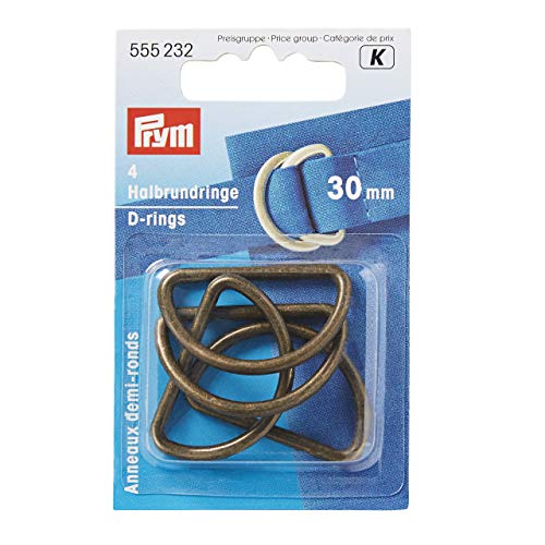 Prym 1 555232 Halbrundringe 30 mm altmessing, Polyester, Brass von Prym