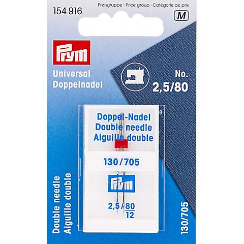 Prym Doppelnadel "Universal", Stärke: 80, Nadelabstand: 2,5 mm Prym Doppelnadel "Universal", Stärke: 80, Nadelabstand: 2,5 mm von Prym