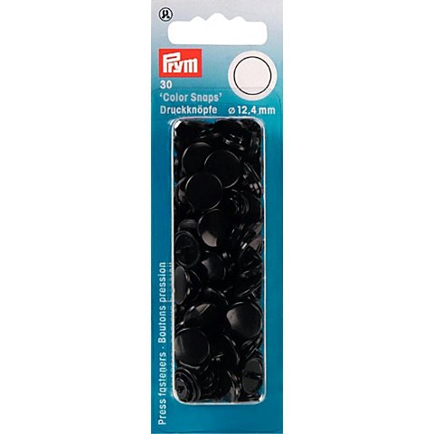 Prym Druckknöpfe "Color Snaps", schwarz, 12,4 mm Ø, 30 Stück von Prym