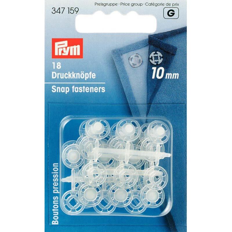 Druckknöpfe zum Annähen transparent 10mm 18 Stück von Prym